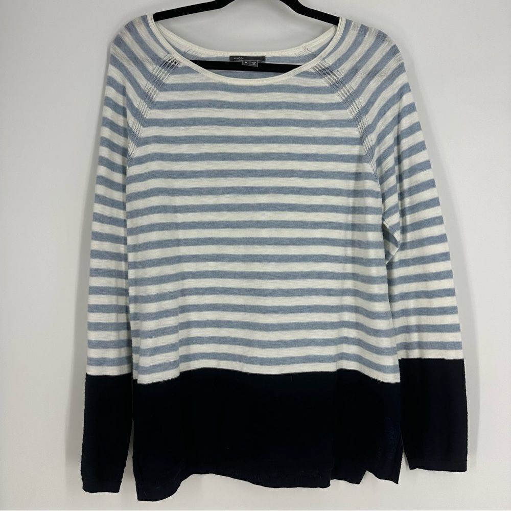 VINCE. Women’s Striped Scoop Neck Long Sleeve Top Sz Medium